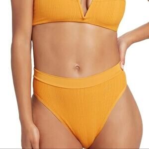 L*Space Pointelle Rib Frenchi Bikini Bottom in Mandarin Small NWT